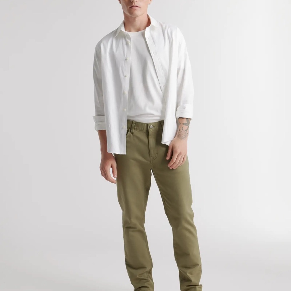 Quince Traveler 5 Pocket Men's Straight Leg Flat Front Khaki Chinos 32X34 - Picture 5 of 6